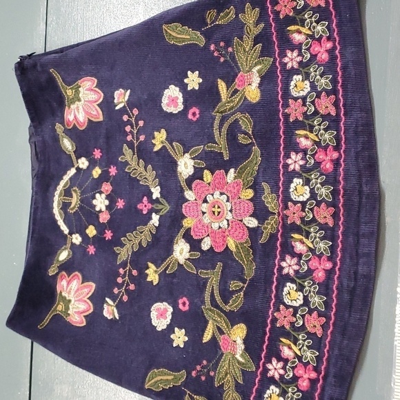 HARPPER, blue cordery mini skirt. Beautiful detailed enbroidery. Size me… - Picture 1 of 12